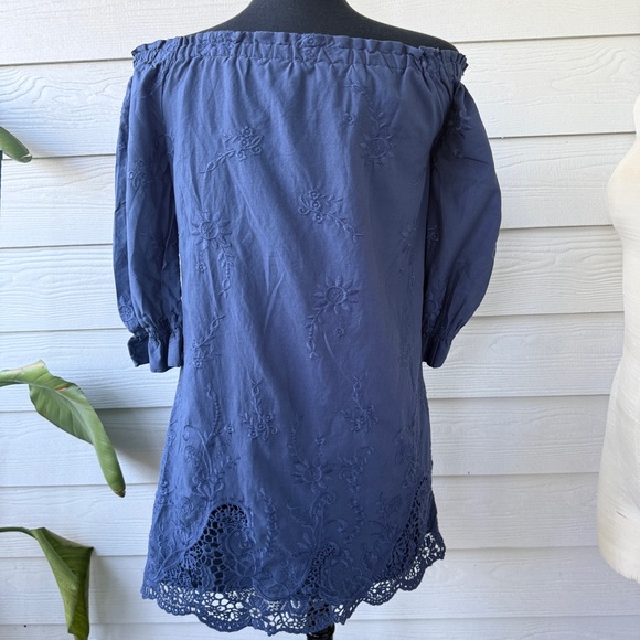 Abercrombie & Fitch Off-Shoulder Embroidered Mini Dress | Size XS‎ | Boho Vibes - Picture 4 of 9